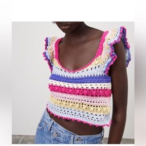 NWOT zara knit crochet top